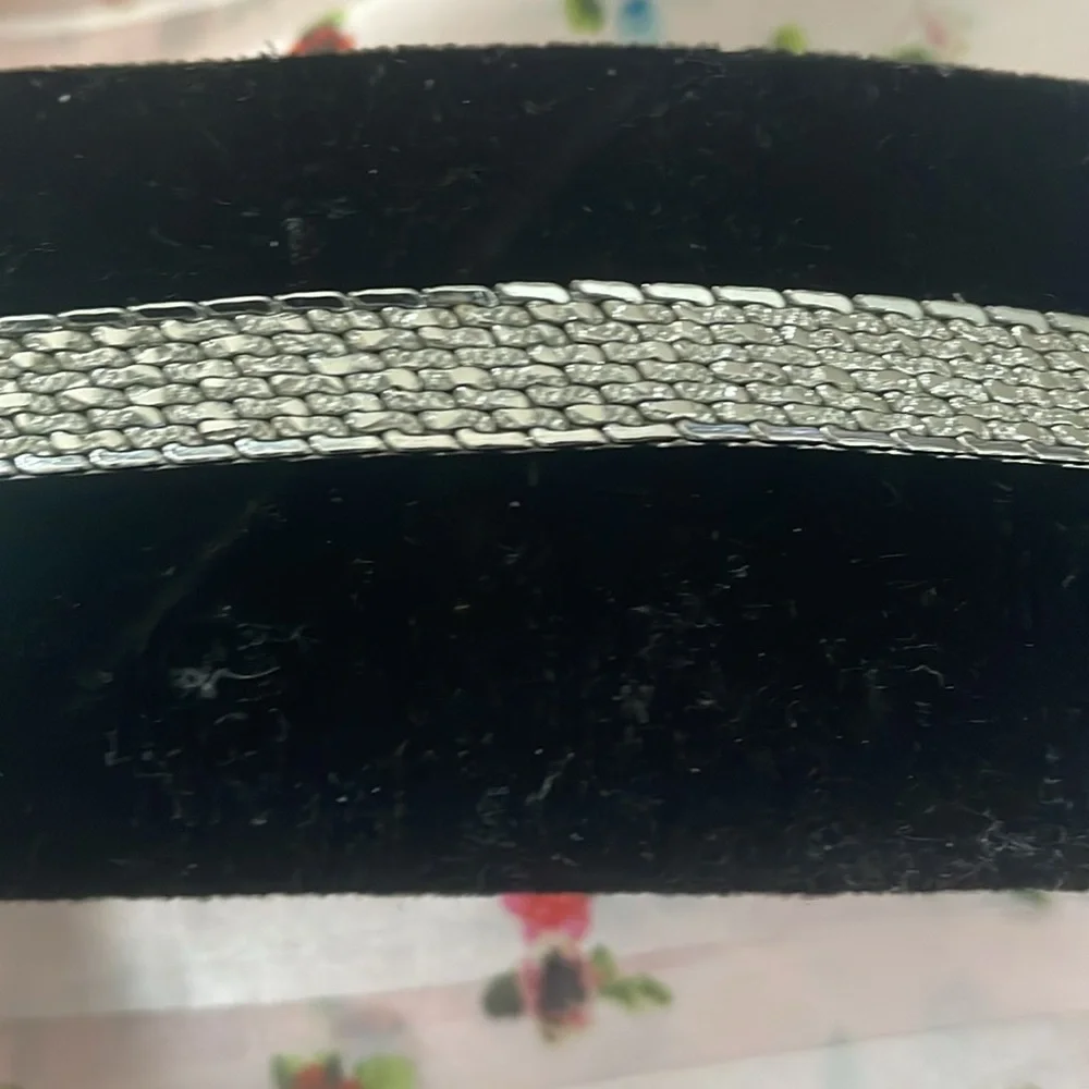 Vintage Monet Silver-Tone Tennis Bracelet - Picture 3 of 4